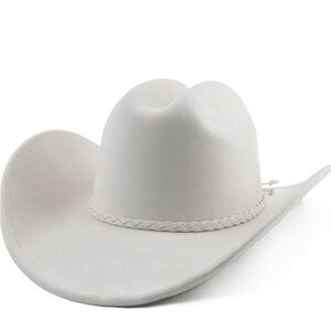 White Faux Suede Cowboy / Cowgirl Western Hat